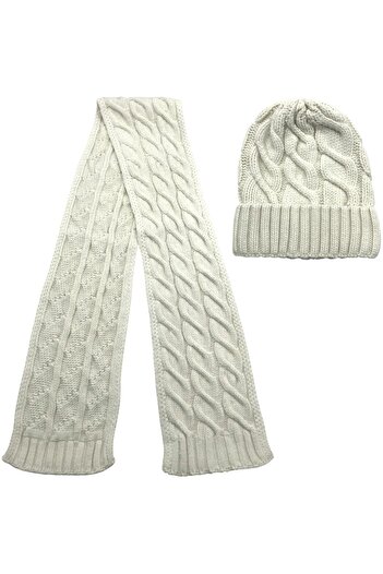 AXE SPORTSWEAR Soft Textured Winter Hair Knit - Thick Knitwear Scarf and Beanie Set of 2