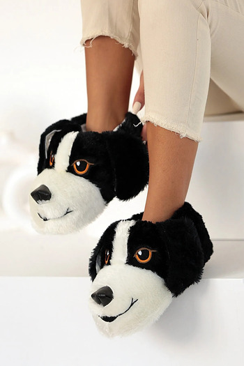 Everest Unisex Cute Plush Slippers - with Dog Figure