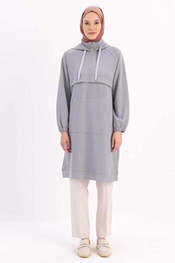 ALLDAY Grey-Front Robe Double Sweat Tunic