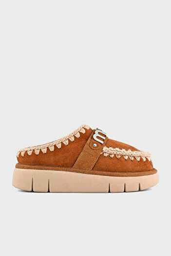 Mou Genuine Leather Soft Furry Eskimo Slippers - Slipper with Sewing Detail and Thick Sole Mu.Fw531