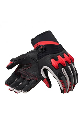 Revit Energy Summer Leather Gloves Black-Neon Red