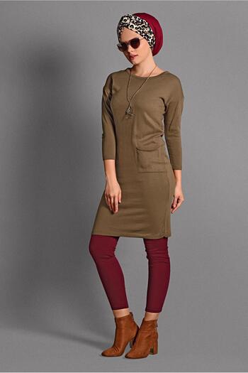 Alvina 40424 Model Pocketed Knitwear Tunic