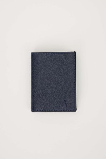 Tudors Genuine Leather Men's Navy Blue Wallet