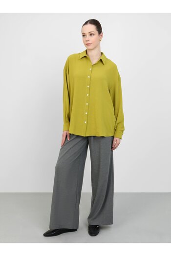 Refka Aerobin Button Detailed Blouse / Shirt - Fat Green -