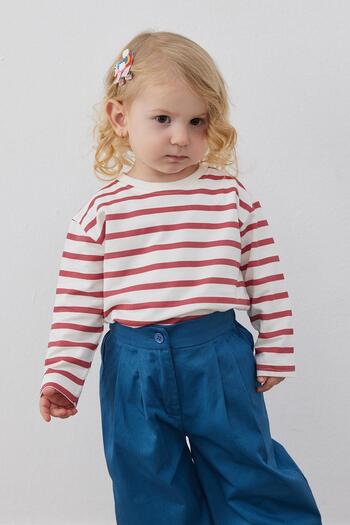 Tics Sweat cu dungi Burgundy
