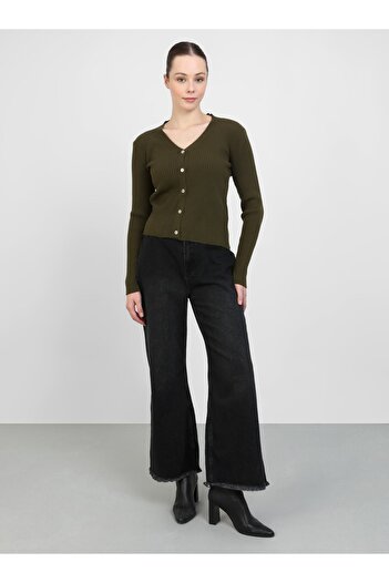 Refka Refka - Dark Gray Tassel Detailed Denim Trousers