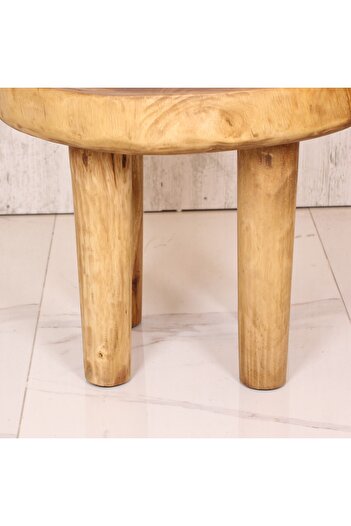 Mylamp Doğal Teak Ağacı Sehpa 65x55 Cm