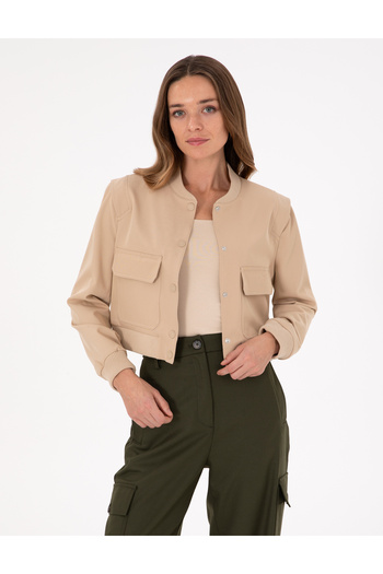 Pierre Cardin Beige Crop Top Jacket 50290807 -Vr011
