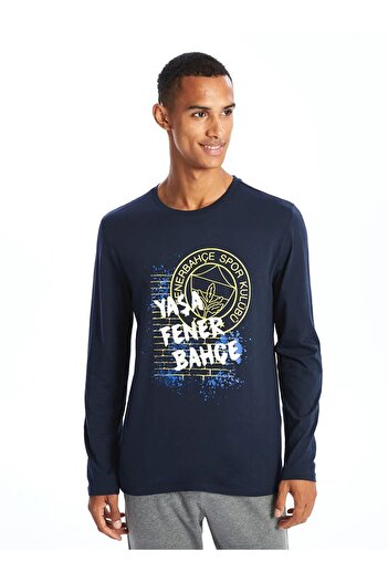LC Waikiki  Açık Lacivert Standart Kalıp Fenerbahçe Baskılı Erkek Pijama Takımı