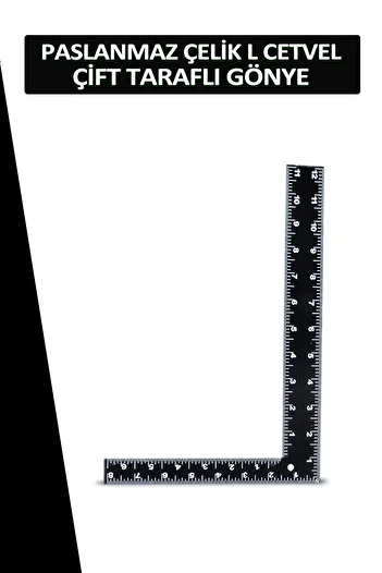 Dopar Stainless Steel L Ruler Metal Double Sided Miter 20*30 CM