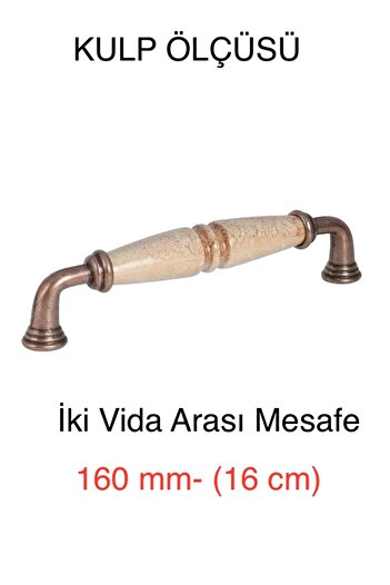Porcellana Perla (16 CM) - Porselen Metal Mobilya Kulp Kulb Dolap Çekmece Mutfak Banyo Kulpu Kulbu Inci160mm-stk9155