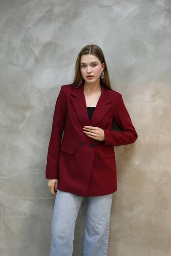 SUXİRCNHTMTS Elegant Silhouette Single Button Jacket
