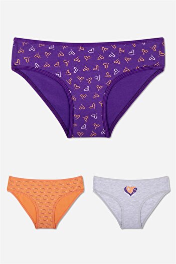 BAYKAR Girl's Waitress Cotton Bikini Cut Panties 3 Pack Colorful