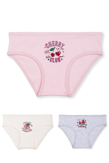 BAYKAR Chiloți de bikini cu imprimeu colorat din bumbac pentru fete - pachet de 3 5320