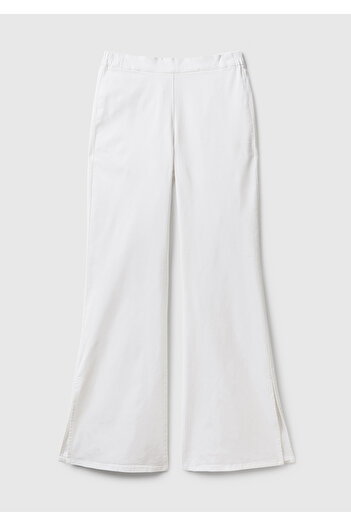 United Colors of Benetton Women's White Slit Trousers