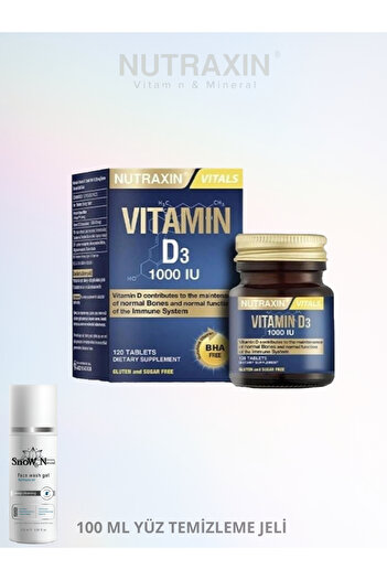 Nutraxin Vitamin D3 120 Tablets Vitamin D3 Contains 1000 Iu Vitamin D3 Each Tablet