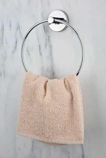 Aktel Banyo Chrome Set of 3 Circular Towel Holder/Narrow Cover Toilet Roll Holder Wc/Fork Hanger