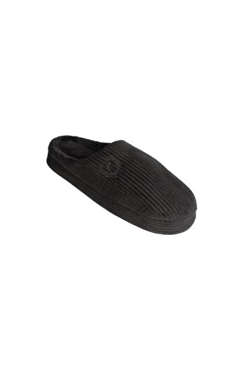 Yaz Kış Ayakkabı Yazkiş Men's Gray Black Non-Slip Sole Winter House Slippers