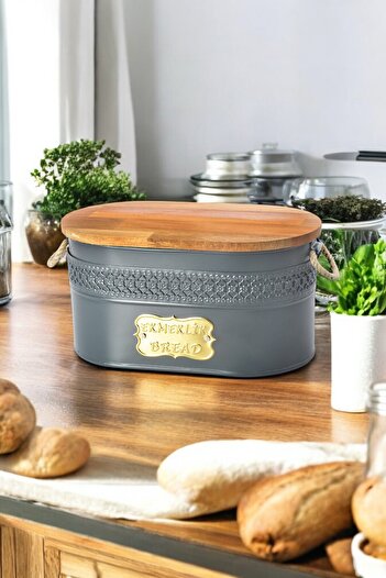 Milenay Dantelli Oval Doğal Bambu Kapaklı Ekmeklik – Kesme Tahtalı, Şık ve Kullanışlı Tasarım, 33x19x16cm
