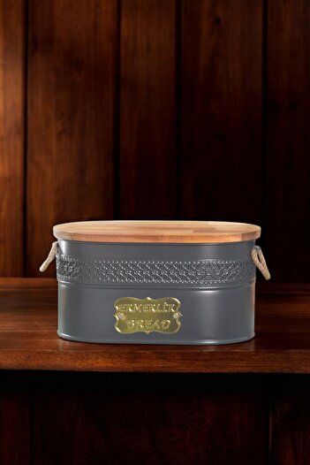 Milenay Dantelli Oval Doğal Bambu Kapaklı Ekmeklik – Kesme Tahtalı, Şık ve Kullanışlı Tasarım, 33x19x16cm