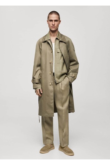 MANGO Man Trenchcoat mit Gürtel aus Baumwollmischung