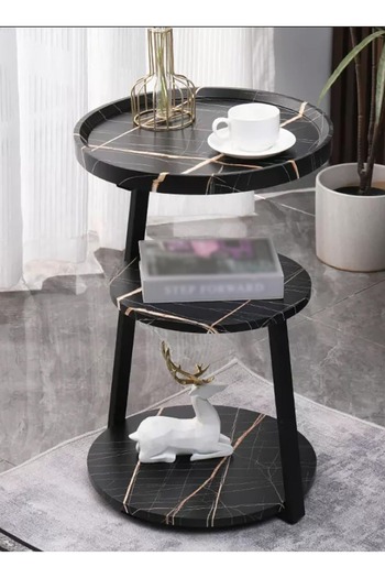 ALMUFARREJ Elegant Modern Side 3 Layer Round Side Table And Coffee Table Wood For Living Room&Sofa End Table