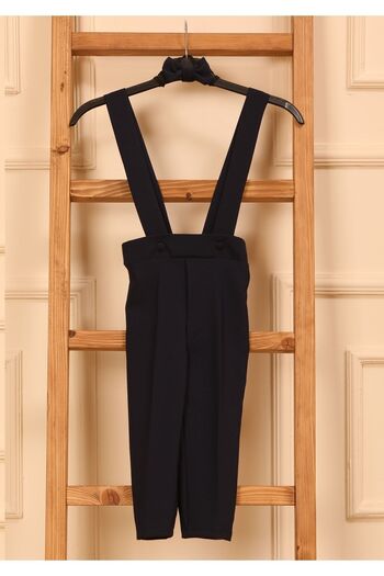 KÜÇÜĞÜM BUTİK Navy Blue Salopet Trousers and Bow Tie (Salopet-Bowknot)