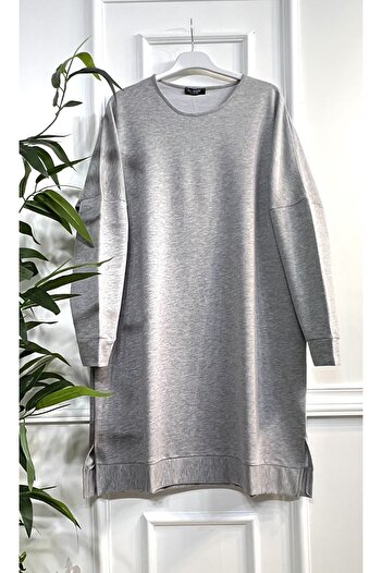 Aşkı Endam Mehtap Large Size Two Thread Tunic - Gray