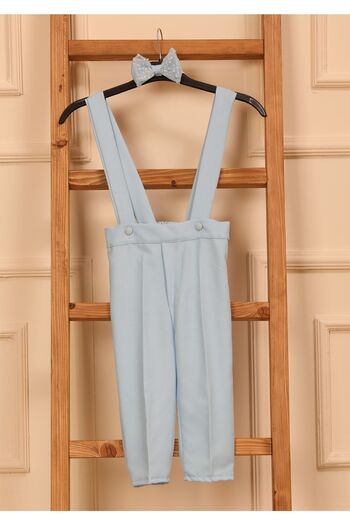 KÜÇÜĞÜM BUTİK Baby Blue Salopet Trousers and Bow Tie (Salopet-Bowknot)