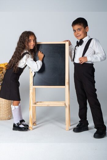 KÜÇÜĞÜM BUTİK Black Boy's Slippers and Bow Tie (Salopet-Bowknot)