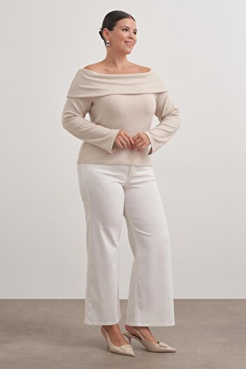 MYLİNE Open Shoulder Knitwear Blouse
