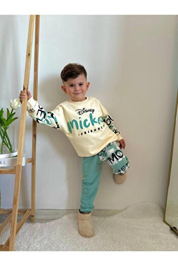 MİNİKO KİDS Boy's Mickey Modeled 3-Thread Tracksuit
