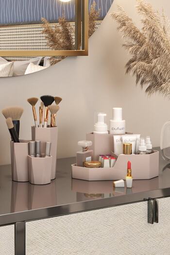 Pufwin Home 2Pcs Makeup Jewelry Makeup Brush Cosmetic Serum Cream Lotion Box Organizer Organizer Set