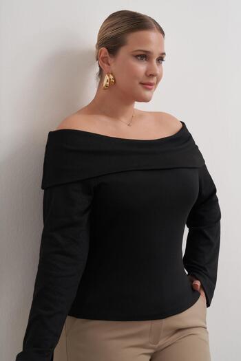 MYLİNE Open Shoulder Knitwear Blouse