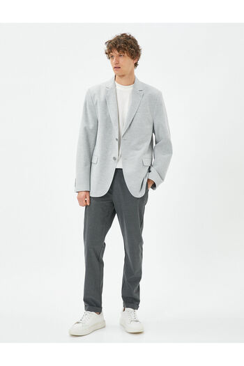 Koton Blazer Jacket Slim Fit Buttoned Double Pocket Detailed