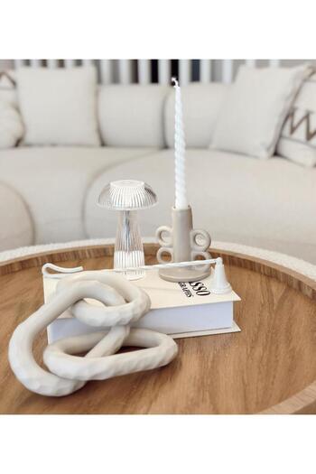 PEKİBU Cream Colored Kumash Coated Decorative Book Box