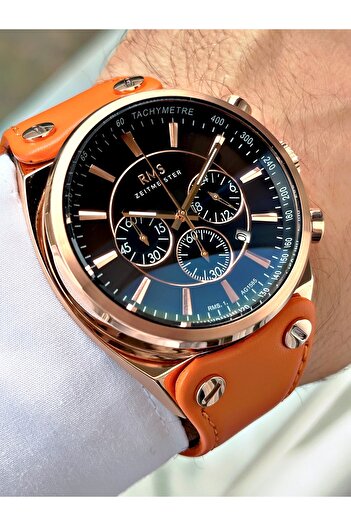 Romanson Functions Active 5 Atm Waterproof Leather Cord Steel Case Men's Wristwatch