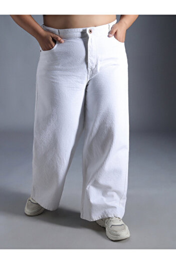 High Star By Styli Plus Size Relaxed Fit Pure Cotton High Rise Jeans