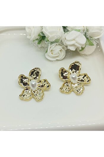 POKAK 316L Stainless Steel Pearl Flower Daisy Earrings