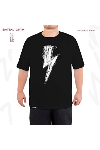 ZOKAWEAR Oversize Lightning 3 Printed Oversize (Bol) Μαύρο T-Shirt