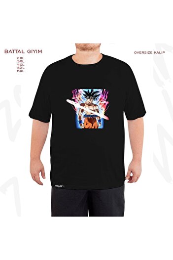 ZOKAWEAR Oversize Goku 2 Printed Battal (Bol) Mold Μαύρο T-Shirt