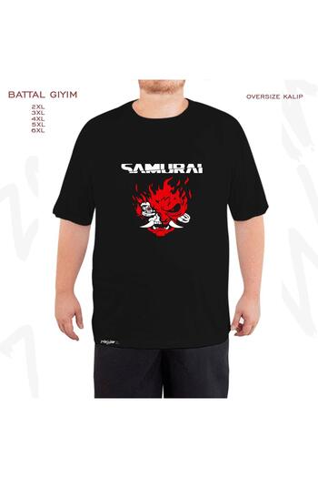 ZOKAWEAR Oversize Samurai 3 Printed Battal (Bol) Mold Μαύρο T-Shirt