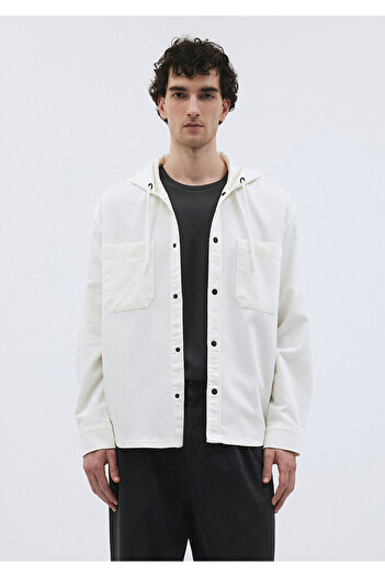Mavi White Hooded Shirt - Loose Fit0211027-620