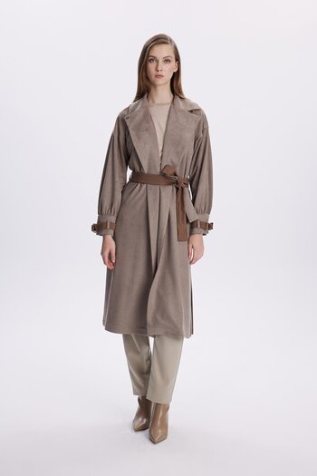 Zühre Double Breasted Collar Sleeve Detailed Stone Wear Gç-0222