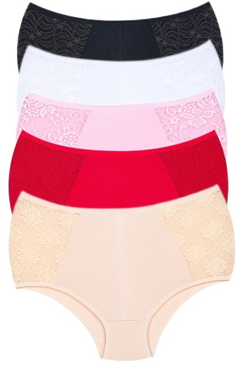 Afrodizyac 5-Piece High Waist Special Design Lacy Bamboo Bato (Extra Soft and Flexible)