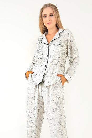 Doremi Floral Print Sweat Long Sleeve Women's Sleepwear Set