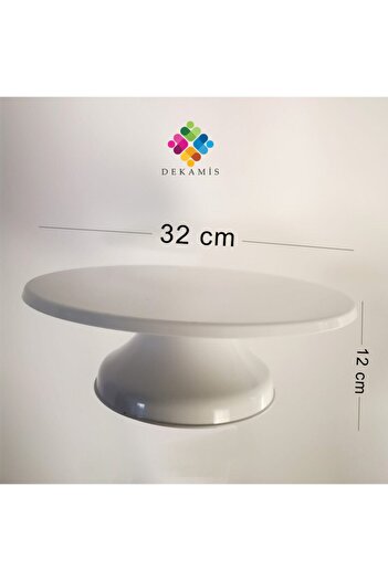 Dekamis Dönen Pasta Sıvama Standı / 360' Dönebilen Pasta Standı + 10 Lu Krema Sıkma Torbası