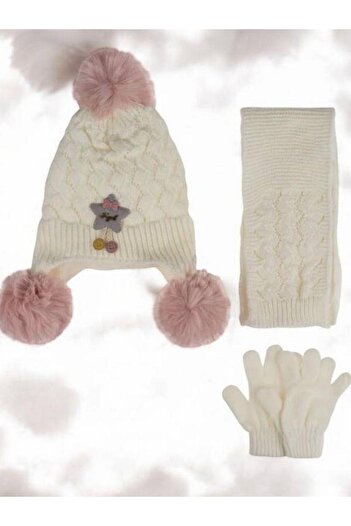 Zekids Girl Child 1-4 Years Old Pilling Proof Fleece Scarf Beanie Gloves Set