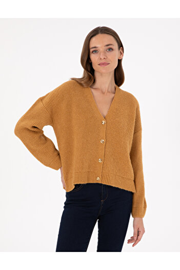 Pierre Cardin Camel Comfort Fit Knitwear Cardigan 50300112 -Vr015
