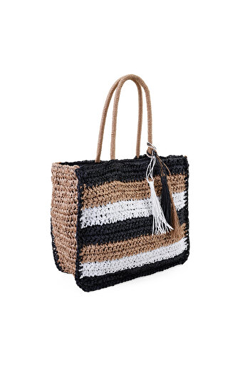 Desa Aileen Beige Women's Straw Shoulder Bag